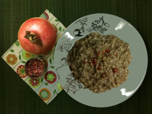 Pomegranate and Cream of Leek Risotto Recipe