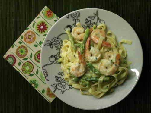 Shrimp and Asparagus Tagliatelle Recipe