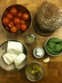 Ingredients for Caprese Bruschetta