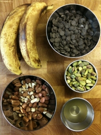 Ingredients for Frozen Chocolate Bananas