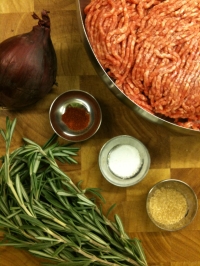 Ingredients for Meatballs on Rosemary Skewers
