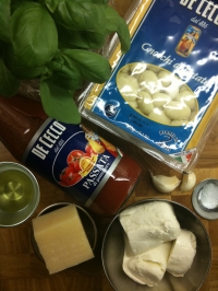 Ingredients for Mozzarella, Tomato and Gnocchi Bake
