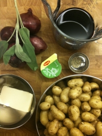 Ingredients for New Potatoes in Red Wine with Sage
