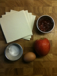 Ingredients for Puff Pastry Apple Tarts with Jam