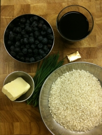 Ingredients for Blueberry Risotto with Chives