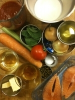 Ingredients for Salmon Medallions with Green Peppercorn Sauce