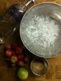 Ingredients for Strawberry Caipiroska